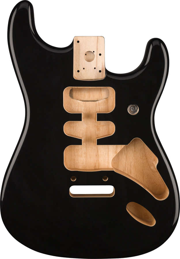 Deluxe Stratocaster HSH Elzenhouten Body 2-Punts Brugmontage, Zwart