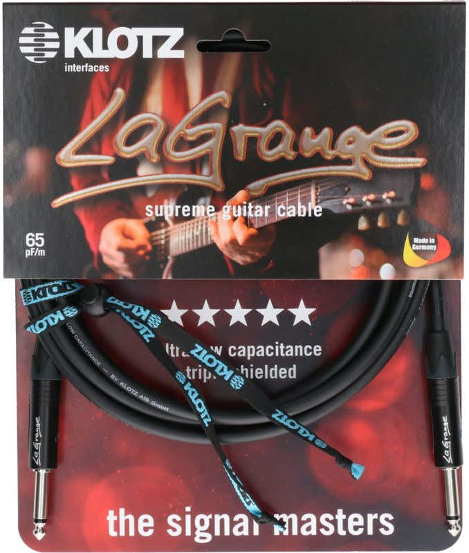 LA-grange Instrumentkabel Zwart 3M Mono Jack - Mono Jack