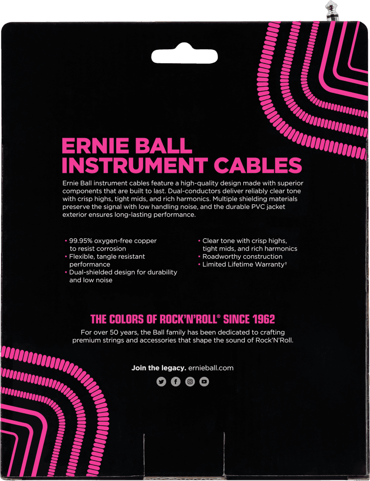 Gedraaide Instrumentkabels Jack/jack Haaks 9M Wit