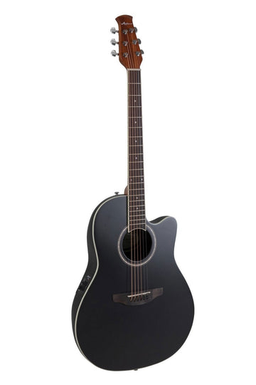 Elektro-Akoestische Gitaar Ab28 Super Shallow Bowl Cutaway Black Satin