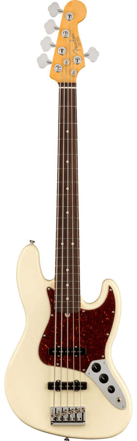 Jazz Bass V American Professional II Rw Olympisch Wit