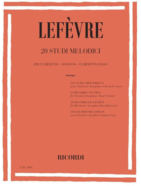 Ricordi Lefèvre - 20 Etudes Melodiques - Clarinette