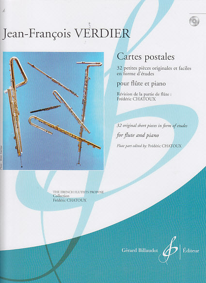 Billaudot Verdier J.F. - Ces Postales + Cd - Flute Piano