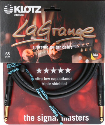 LA-grange Instrumentkabel BK 4.5M Mono Jack - Mono Jack Goudcontact