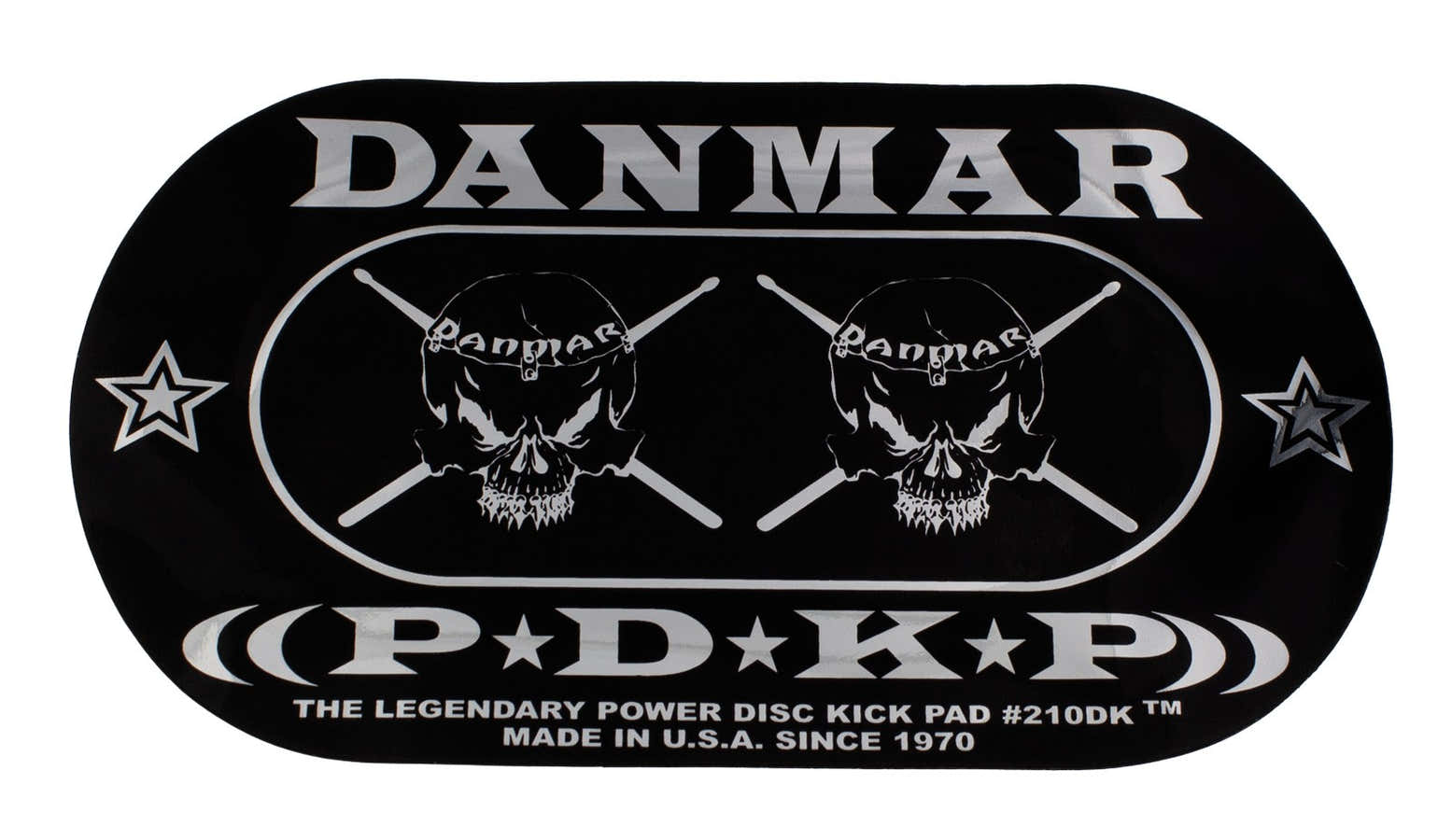 210DKSk - Zelfklevend Bassdrum-Pad Voor Dubbel Pedaal - Skull