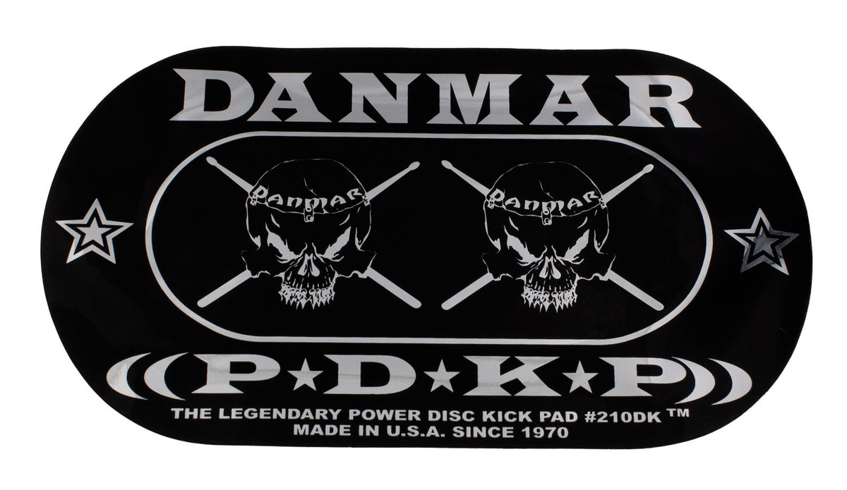 Danmar 210DKSk - Zelfklevend Bassdrum-Pad Voor Dubbel Pedaal - Skull
