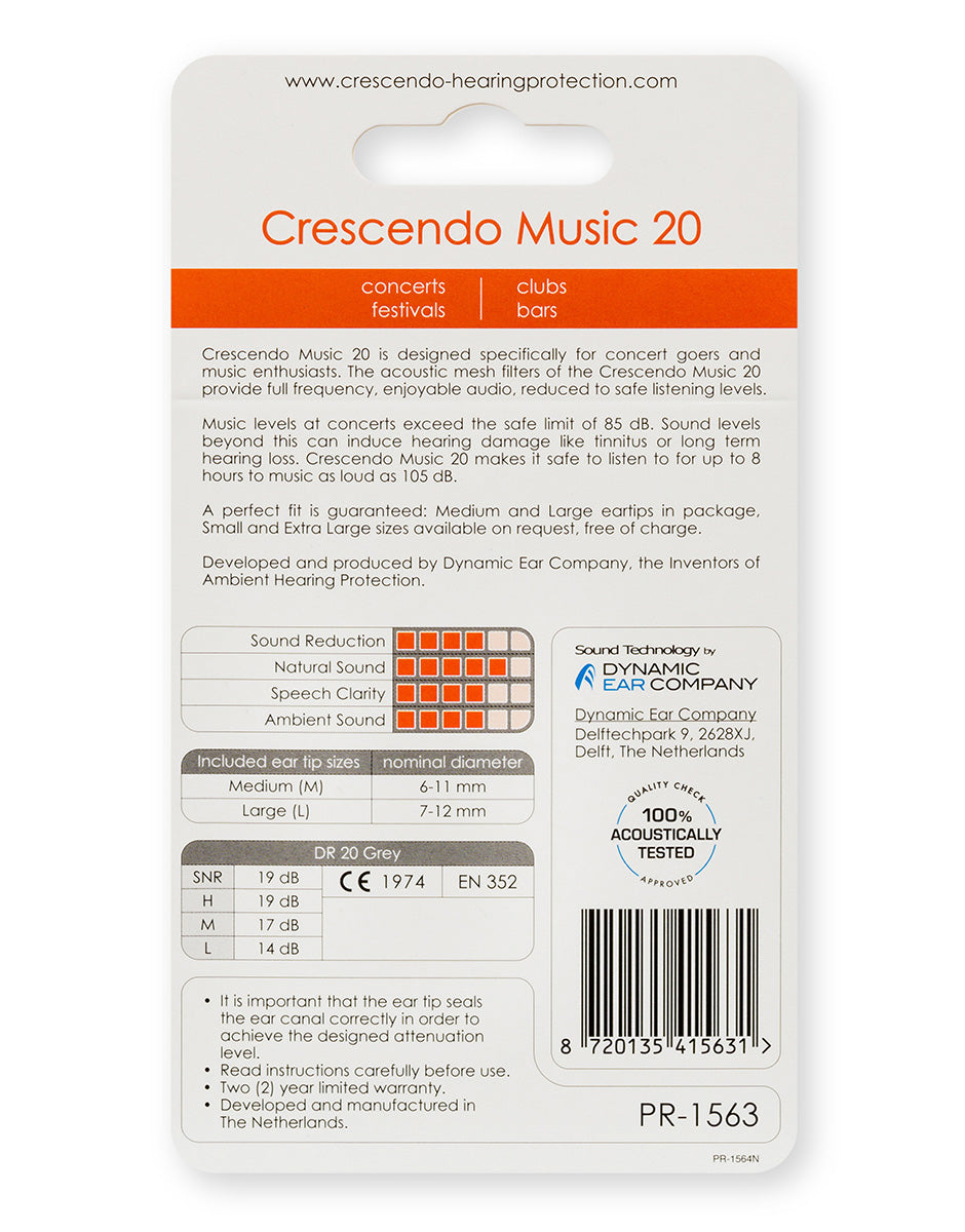 MUSIC 20 - OORDOPPEN UNIVERSELE - SNR 19DB