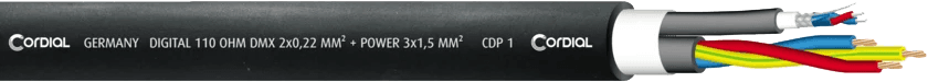 DMX XLR-kabel 3-pins + Powercon 1,5 M
