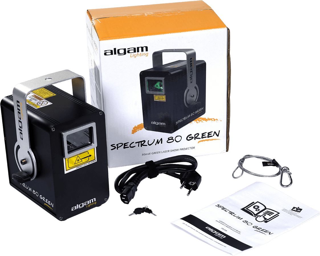 SPECTRUM 80 GROEN - 80 MW ZWART-WIT GROENE LASER