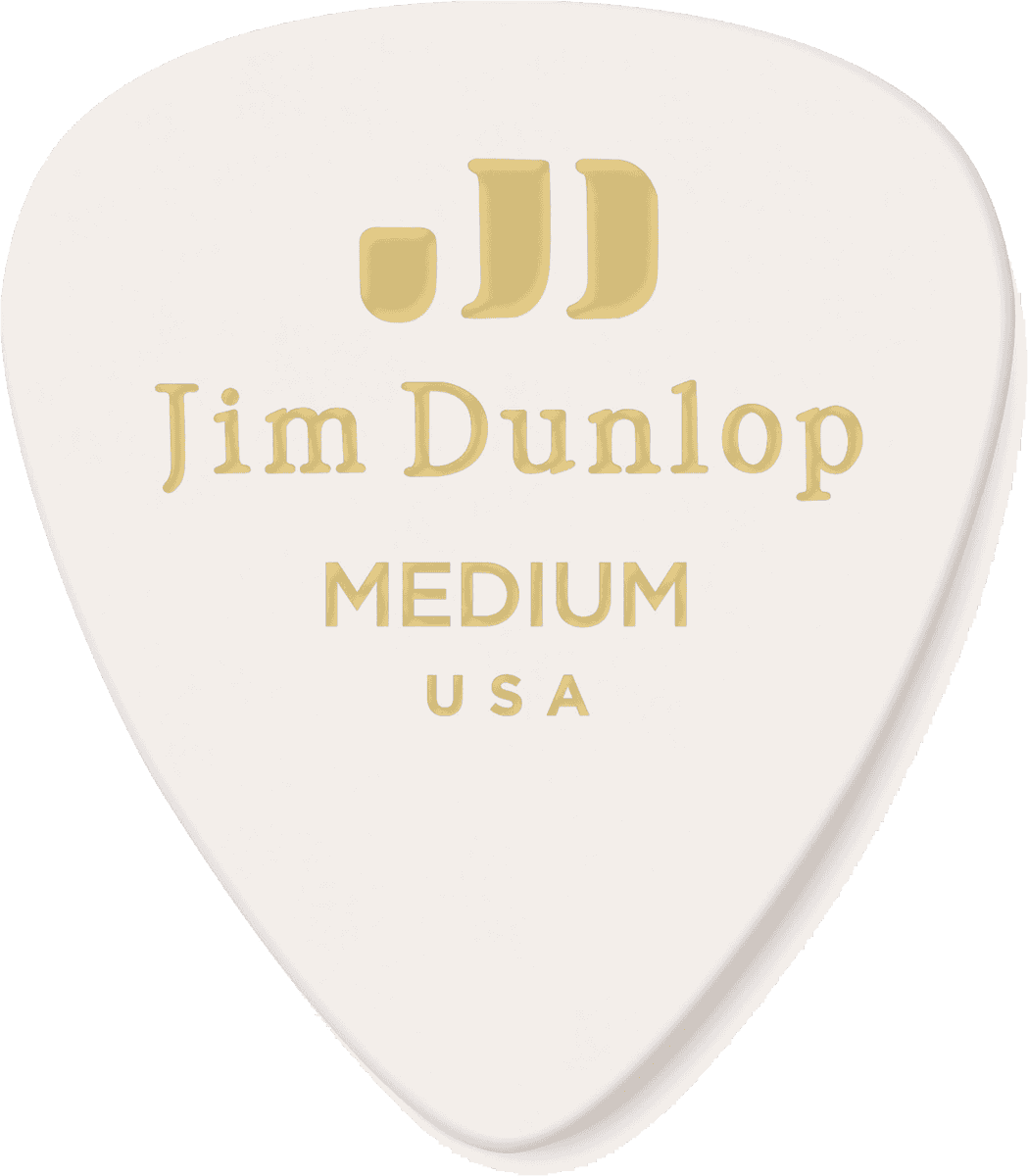 12 x middelgrote plectrums van echt wit celluloid