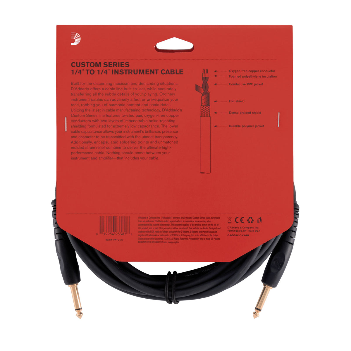 Custom Series Instrumentkabel 20 Feet