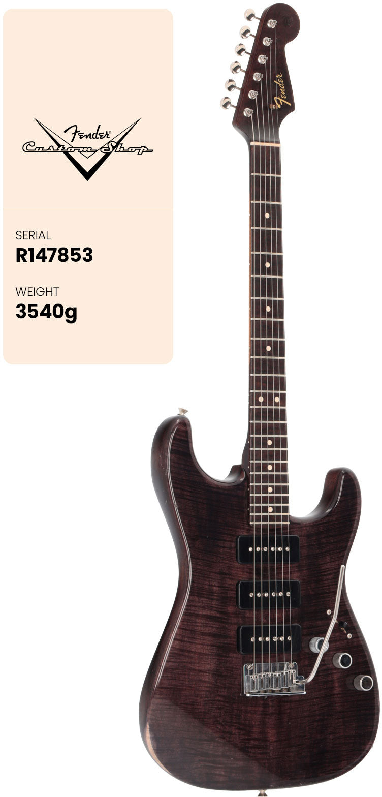 65 Stratocaster Relic Transparant Ebbenhout