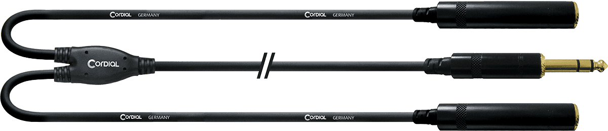 Y-Kabel Splitter Stereo Jack/2 Vrouwelijke Jack 30 CM
