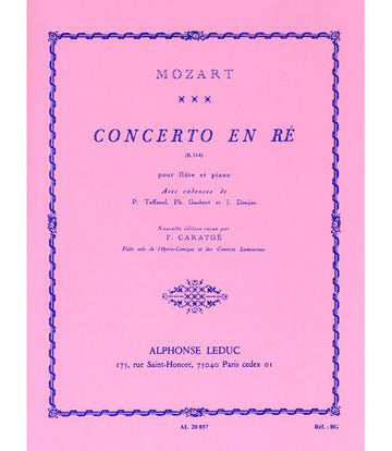 MOZART WOLFGANG AMADEUS - CONCERTO EN RE - FLUTE ET PIANO