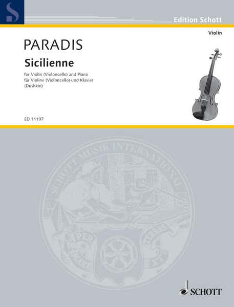 Schott Paradis Maria Theresia Von - Sicilienne - Violin And Piano