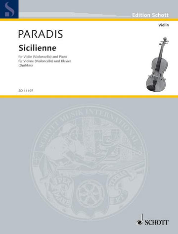 Paradis Maria Theresia Von - Sicilienne - Violin And Piano