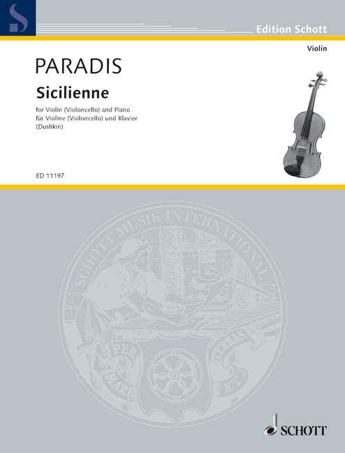 Paradis Maria Theresia Von - Sicilienne - Violin And Piano