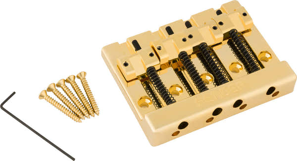 Fender HiMass 4-snarige basbrugassemblage met zinken zadels Goud