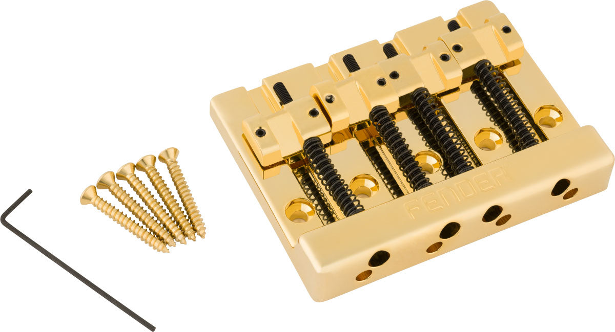 Fender HiMass 4-snarige basbrugassemblage met zinken zadels Goud