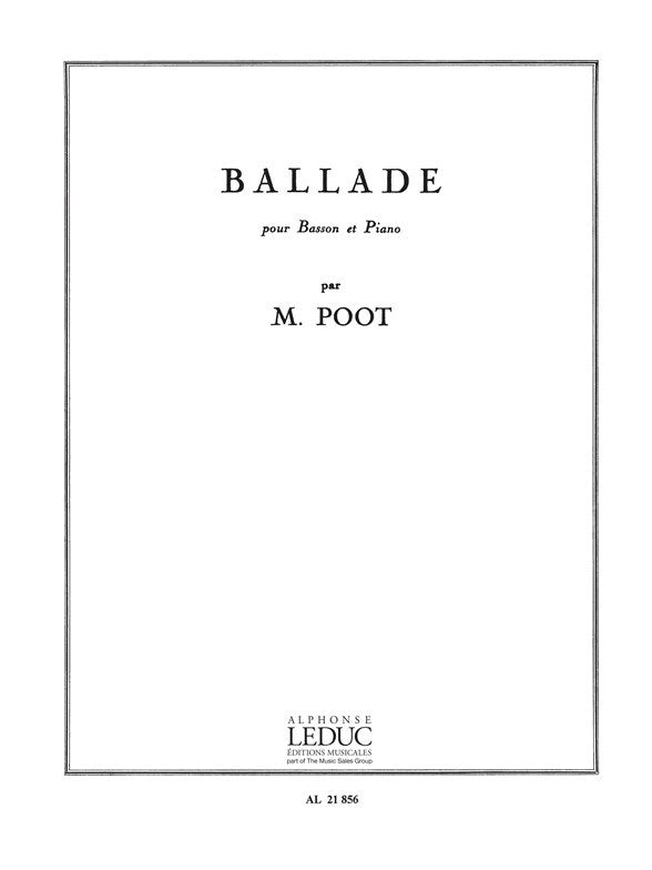 Leduc Poot Marcel - Ballade - Basson & Piano