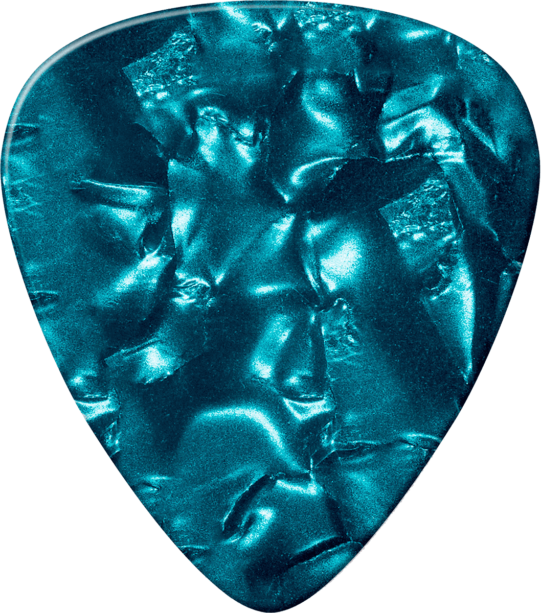12 x middelgrote plectrums van echt turkooiskleurig celluloid