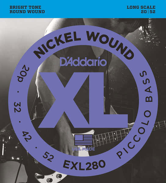 D'ADDARIO EXL280 Nikkel omwonden lange mensuur piccolo-bas 20-52
