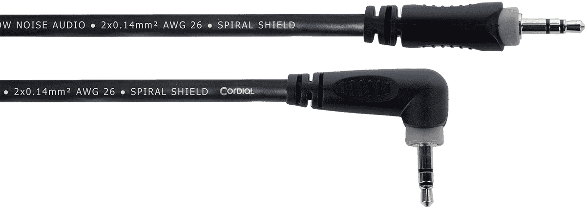 Cordial Stereo-Audiokabel Mini-jack Recht /Haaks 50 CM