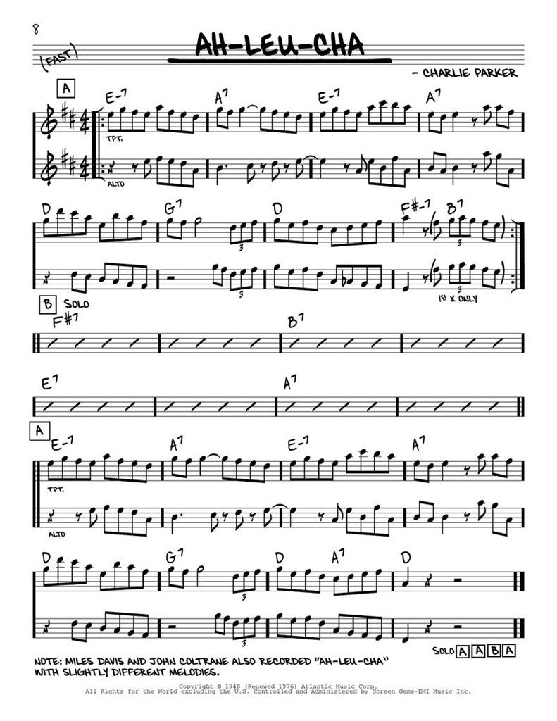 The Real Bebop Book - Eb Instruments