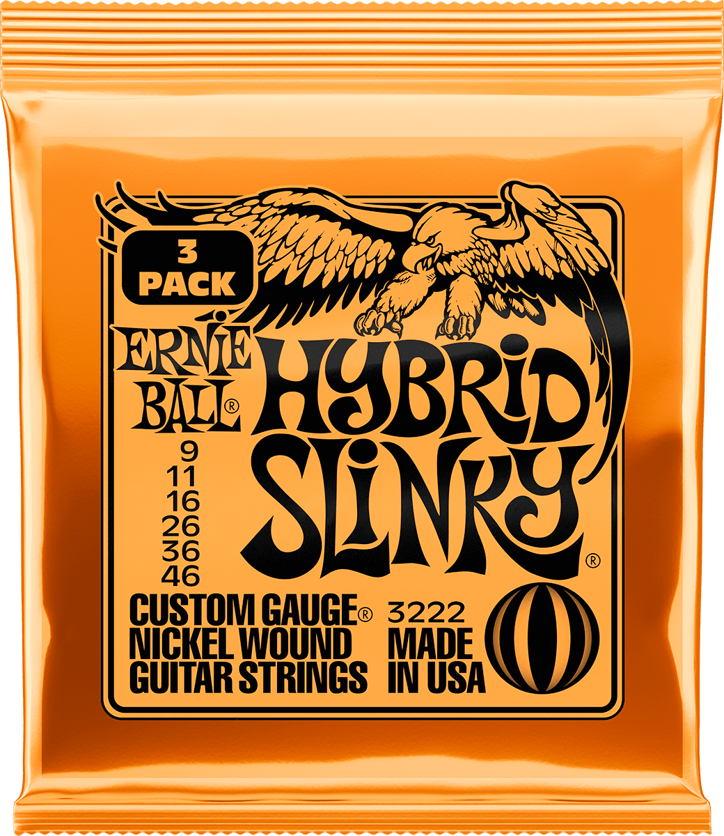 Ernie Ball 3222 Hybrid Slinky 9-46 Pak van 3
