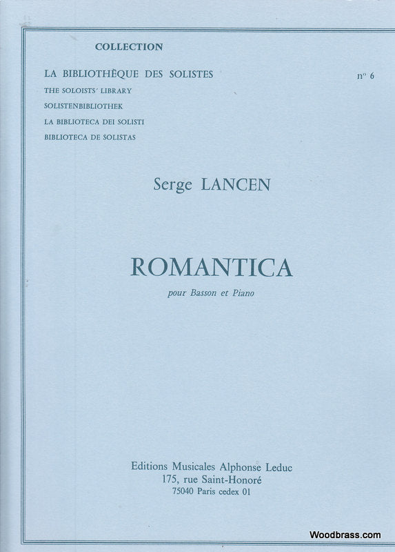 Leduc LANCEN S. - ROMANTICA - BASSON ET PIANO