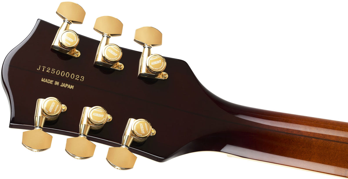 Broadkaster LX Gevlamd centerblok EBO Havana Burst