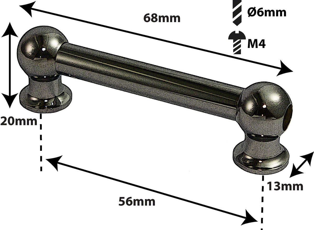 TL1D56-BK - TUBE LUG BLACK - 56MM - DOUBLE ENDED (X1)