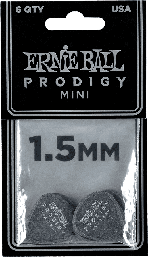 Prodigy Plectrums Zakje Van 6 Zwart Mini 1,5Mm