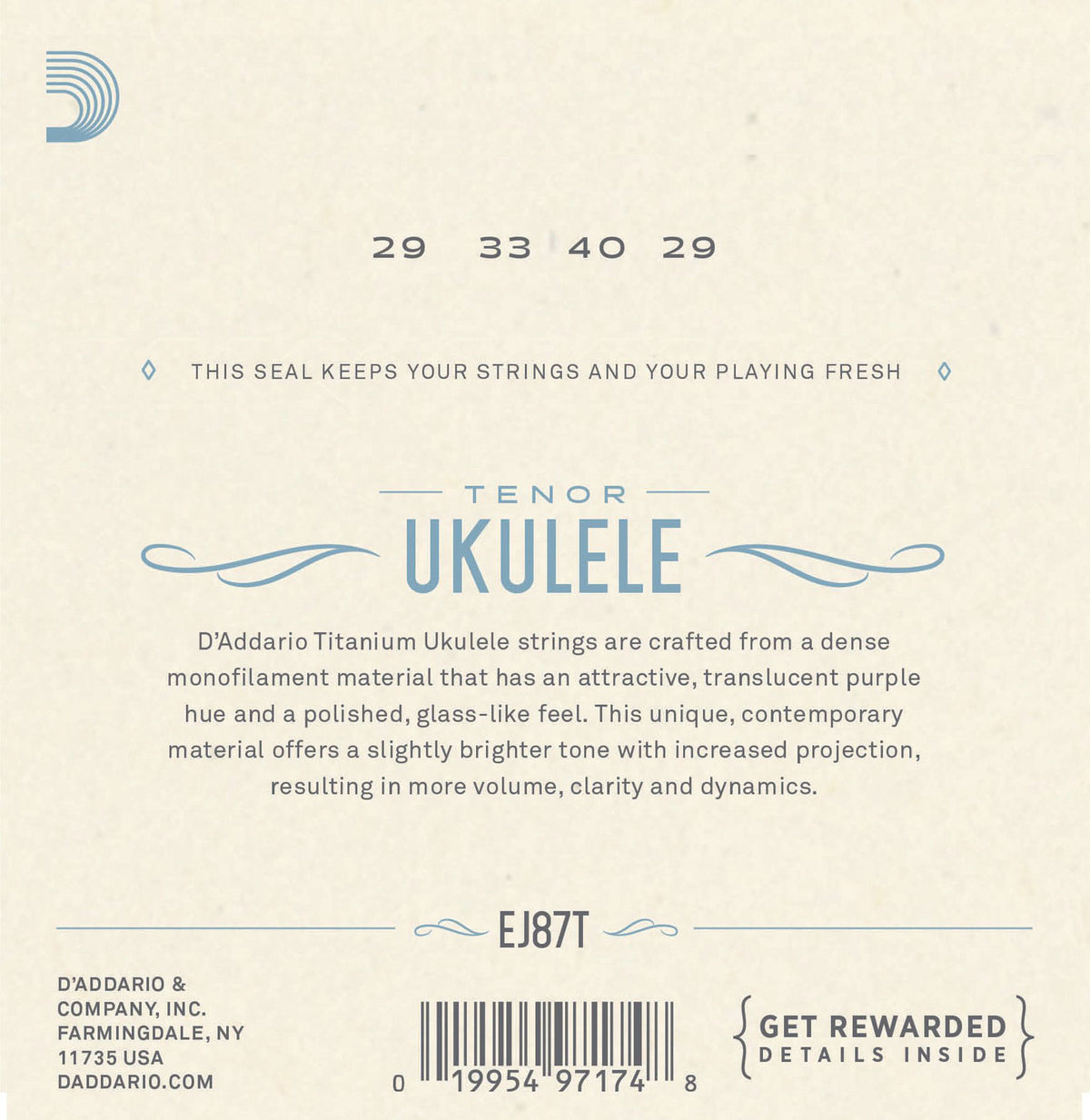 EJ87t Titanium Ukulele Snaren Tenor