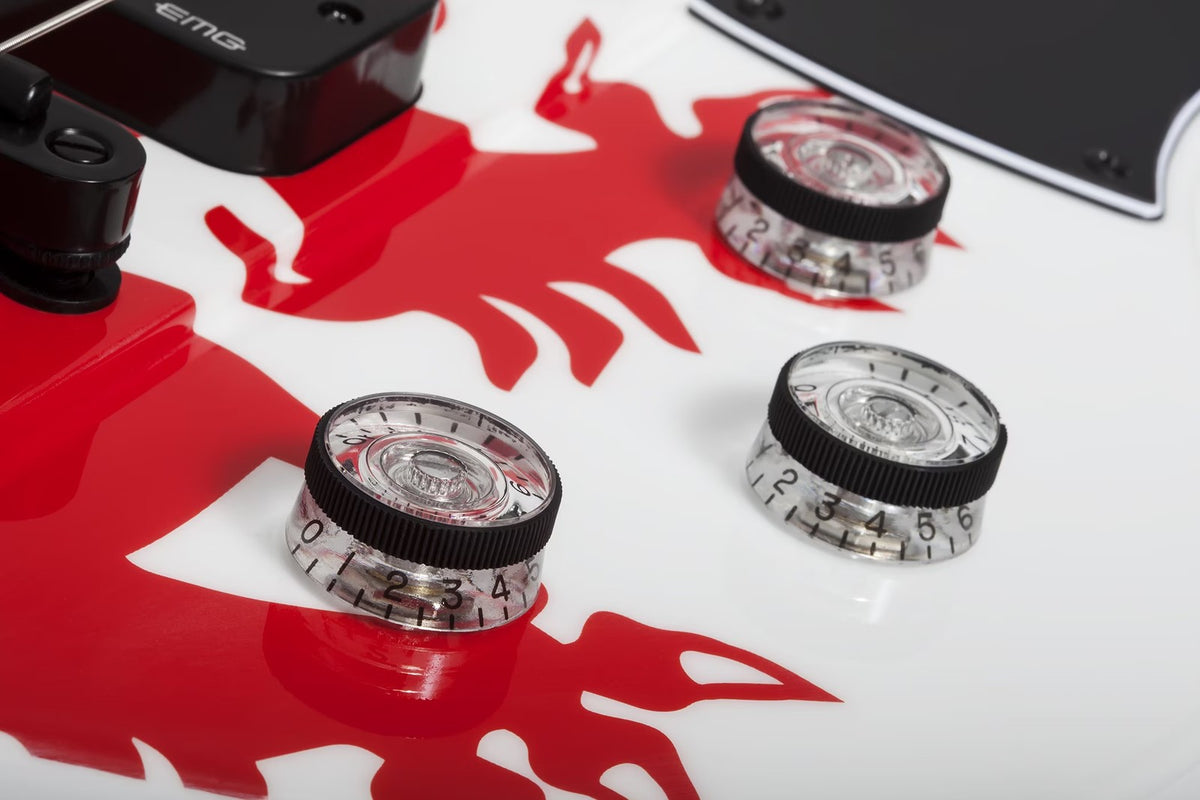 Ultra Spitfire Signature Simon Gallup Hoogglans wit met Rode leeuw