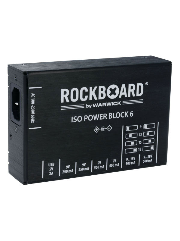 Rockboard Power Block Iso V6 IEC 9 Tot 18V 100/230 Volt