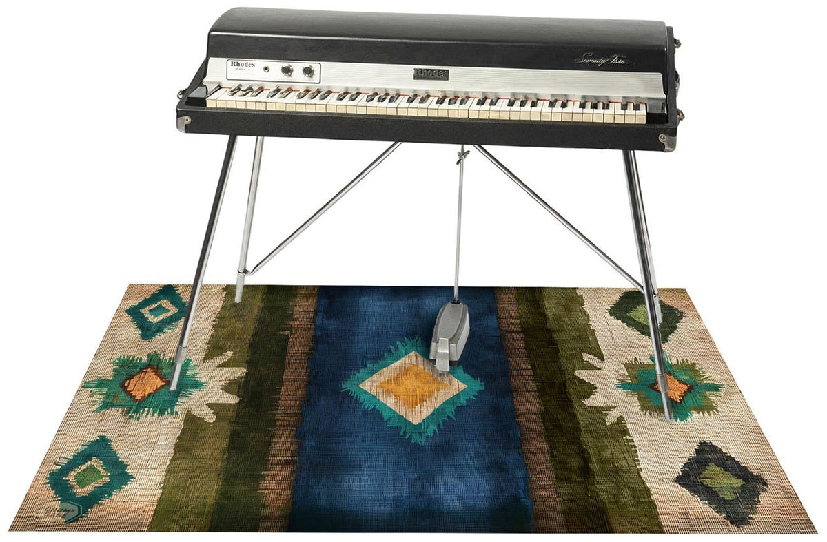 EART185-BLU - Native American Podium- / Drumtapijt 1.85 x 1.60m Antislip - Blauw