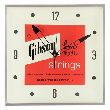 Home Office And Studio Gibson Vintage Lighted Wall Clock - Handmade Strings Sign