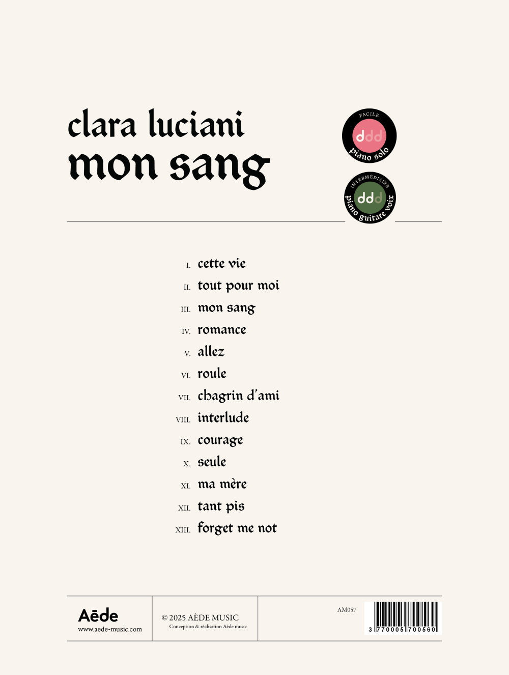 CLARA LUCIANI - MON SANG - PVG
