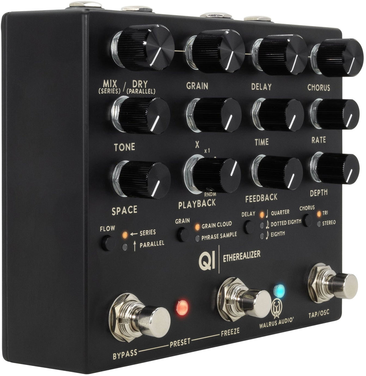 Qi Etherealizer Zwart - Granulair effect met reverb, delay en chorus