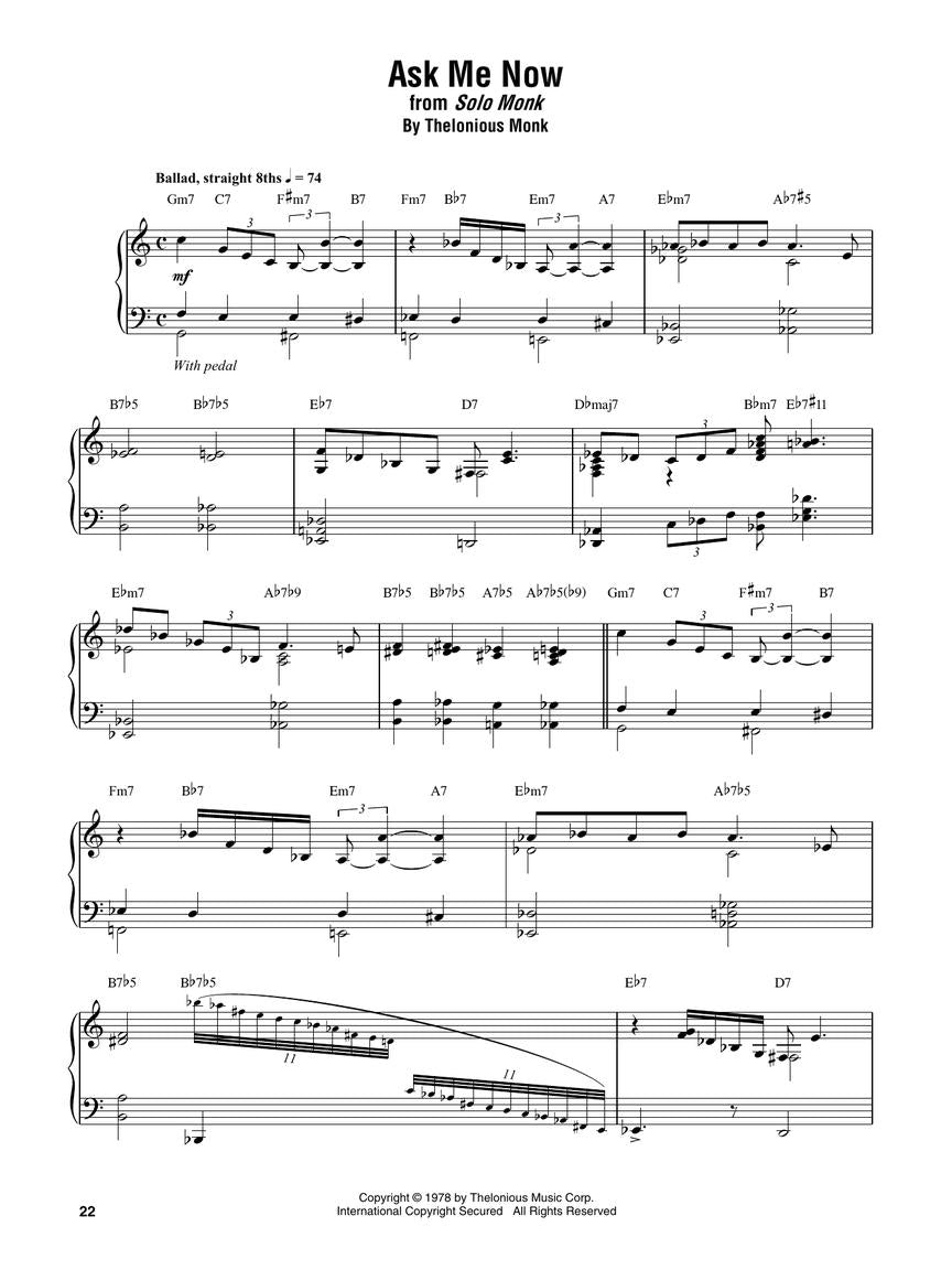 Thelonious Monk - Omnibook - Pianotranscripties