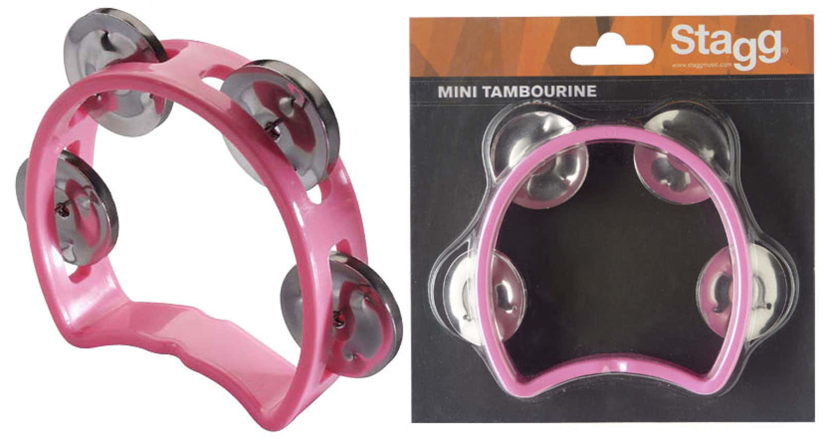 Mini Tambourin 4 Cymbalettes Plastique Rose