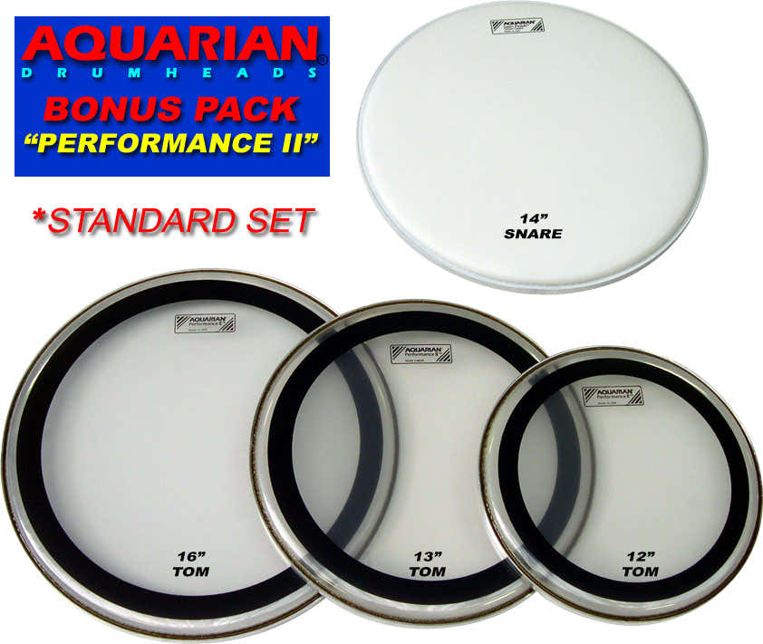 PERFORMANCE II STANDARD DRUM HEAD SET 12"/13"/16" + SNARE 14"