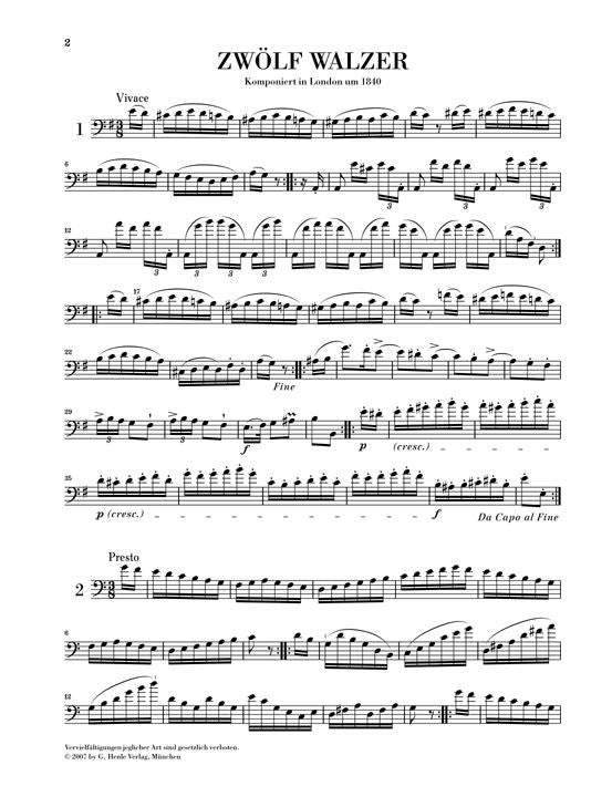 Dragonetti D. - Twelve Waltzes For Double Bass Solo