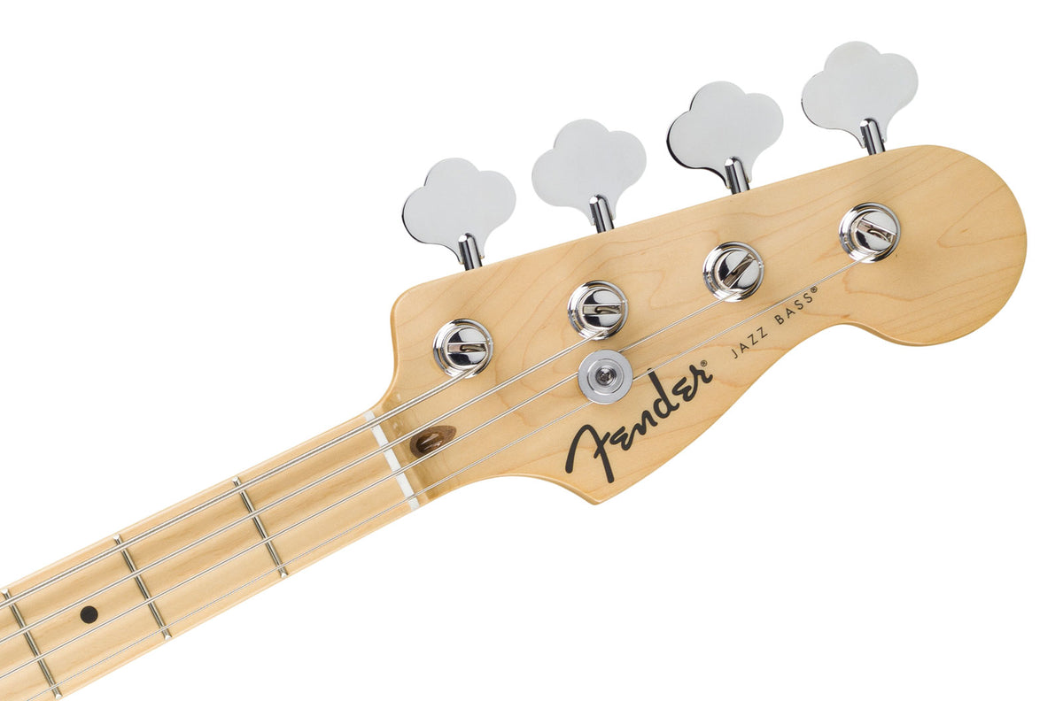 Standaard Jazz Bass MN witte slagplaat Aqua Marine Metallic