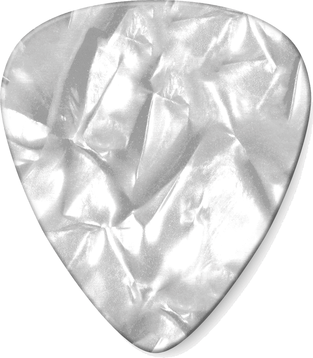 12 x middelgrote plectrums van wit parelmoer celluloid