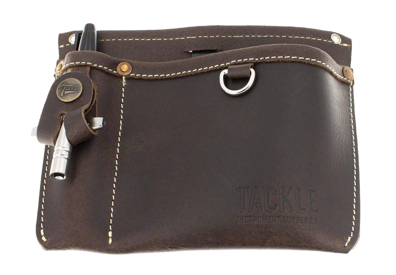 LEATHER UTILITY POUCH - BROWN