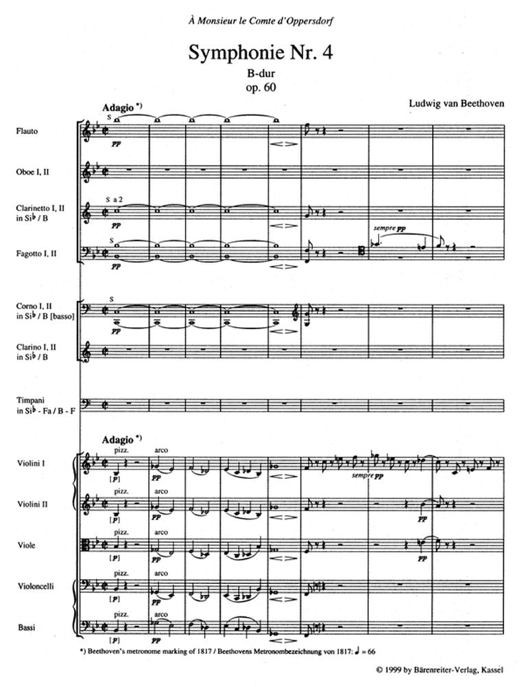 Beethoven L.von - Symphonie N°4 En Mib Majeur Op.6 - Conducteur Poche