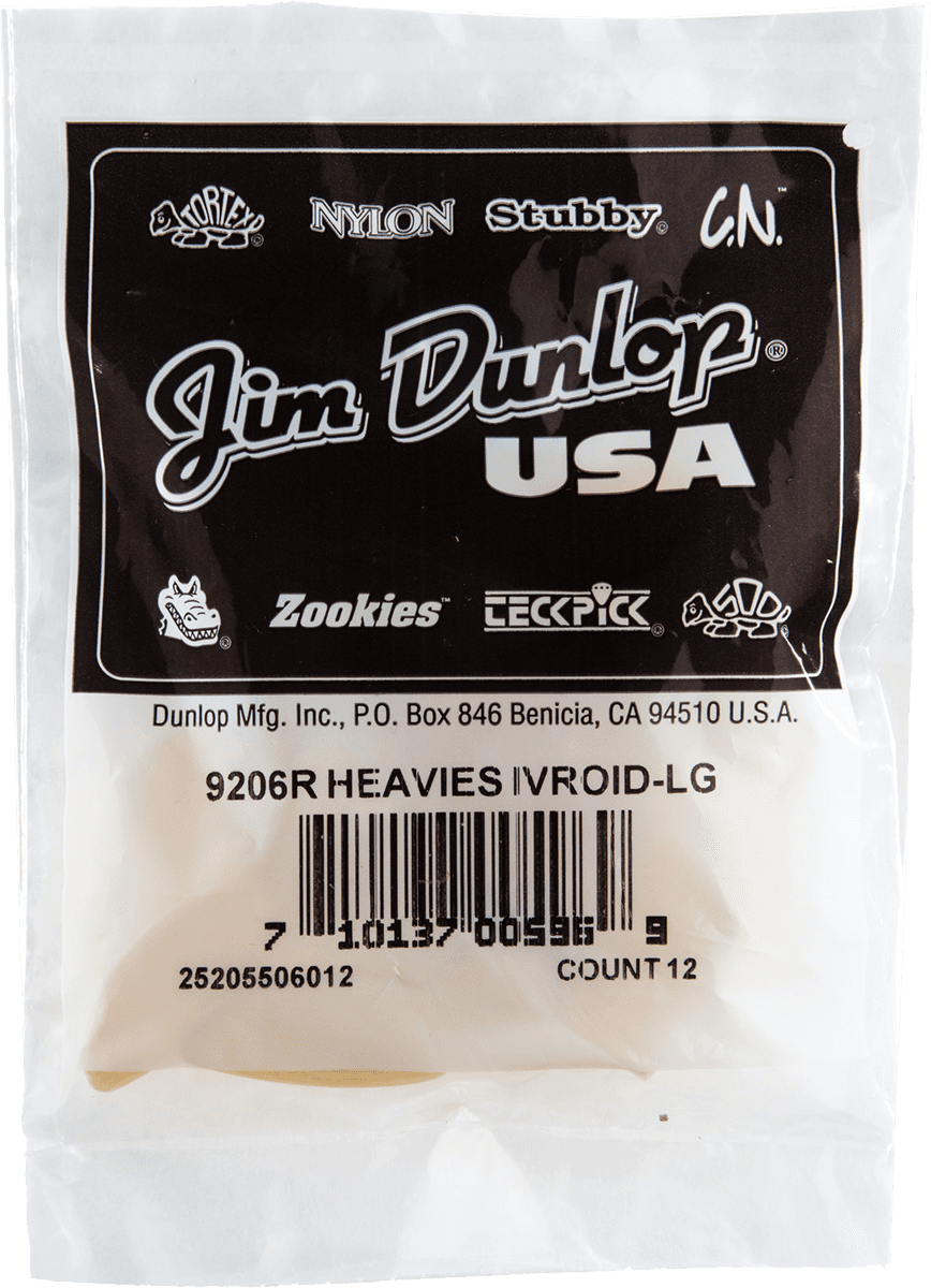 Dunlop 12 x Thumbpick Ivoire Larges