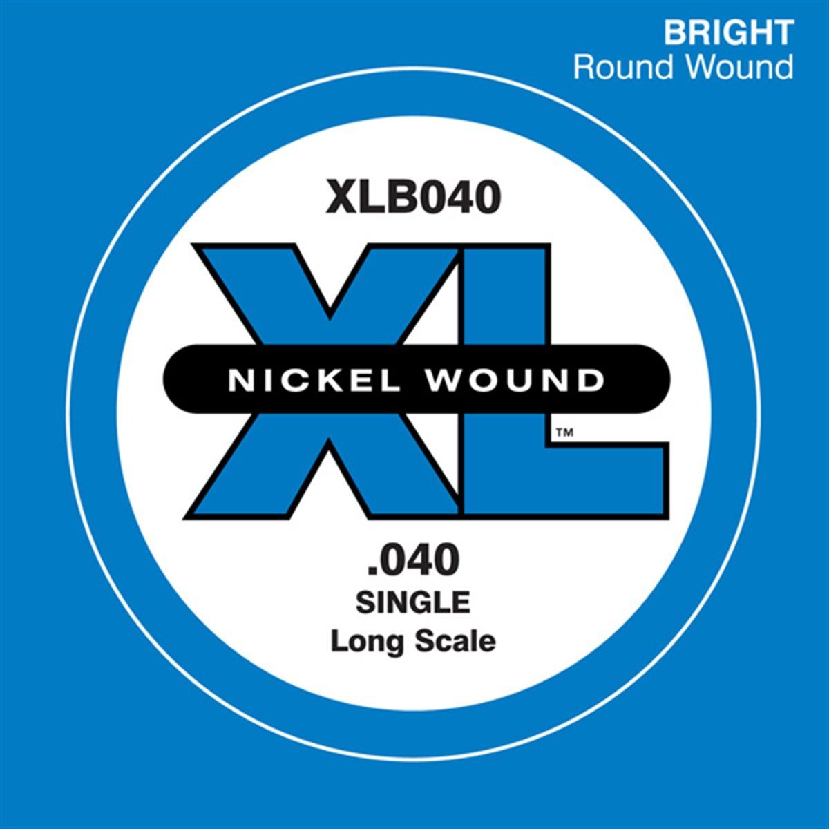 D'ADDARIO XLB040 NICKEL WOUND BASS GUITAR SINGLE STRING LONG SCALE .040